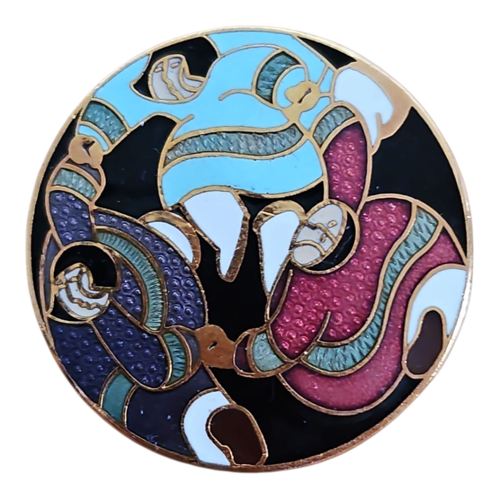 Vintage Barbara Lavallee Cloisonne Brooch